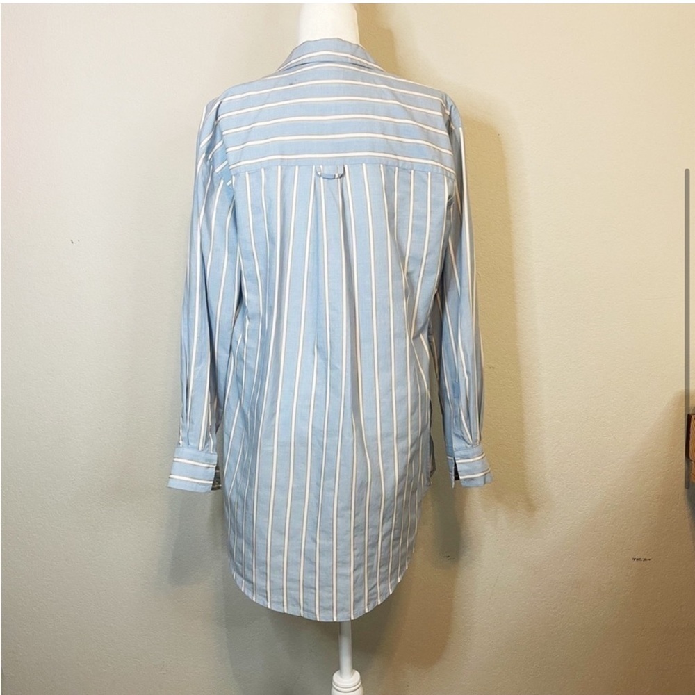 Veronica Beard Blue and White Striped Button Down Shirt - Picture 3 of 7